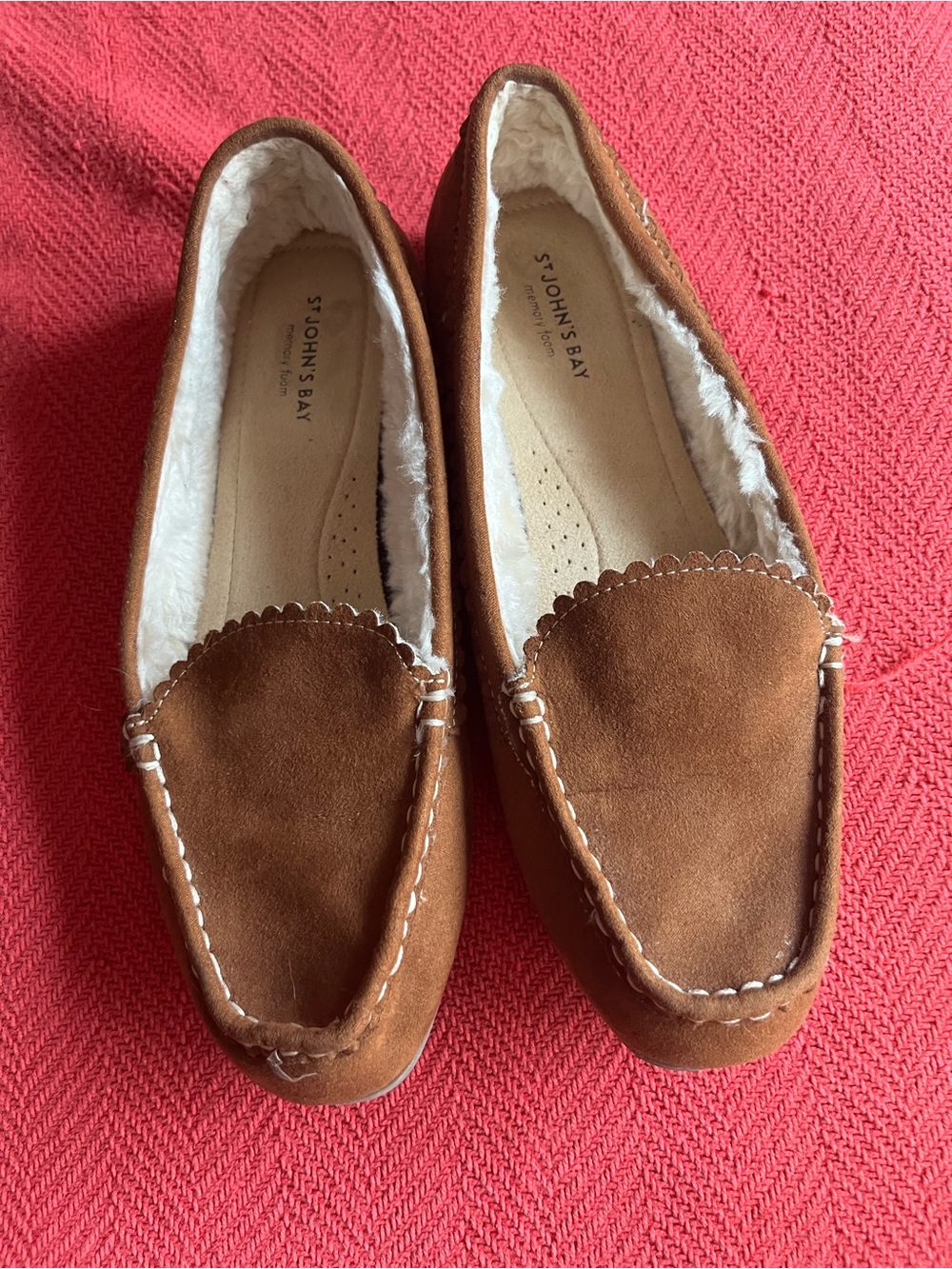 St. John’s Bay Colville Brown Loafers w/Faux Fur Women’s Size 7.5